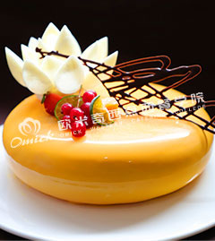 芒果慕斯淋面蛋糕